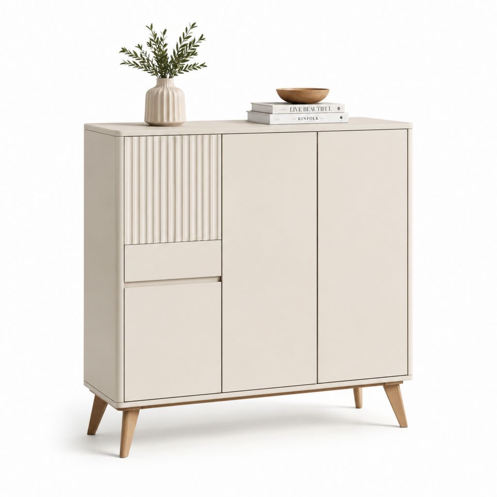 Scarpiera 4 ante beige in MDF rettangolare 100 x 40 x 100 cm