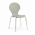Sedia da pranzo grigio chiaro in polipropilene con gambe in acciaio cromato 47 x 52 x 86 cm