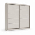 Armadio guardaroba a 2 ante scorrevoli grigio tortora in pannello di truciolare nobilitato 180 x 60 x 220 cm