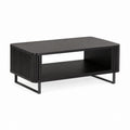 Tavolino da caffè rettangolare nero in MDF e acciaio 100 x 60 x 45 cm