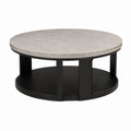 Tavolino da caffè rotondo grigio e nero in MDF effetto cemento 80 x 80 x 40 cm