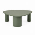 Tavolino da caffè verde in MDF laccato forma triangolare arrotondata 120 x 80 x 40 cm