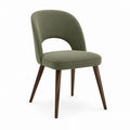 Sedia da pranzo verde oliva in poliestere con gambe in legno massello 48 x 56 x 82 cm