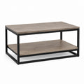 Tavolino da caffè rettangolare grigio rovere e nero in pannello truciolare e acciaio 100 x 60 x 45 cm