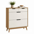 Scarpiera a 3 ante bianco e rovere in MDF 80 x 30 x 100 cm